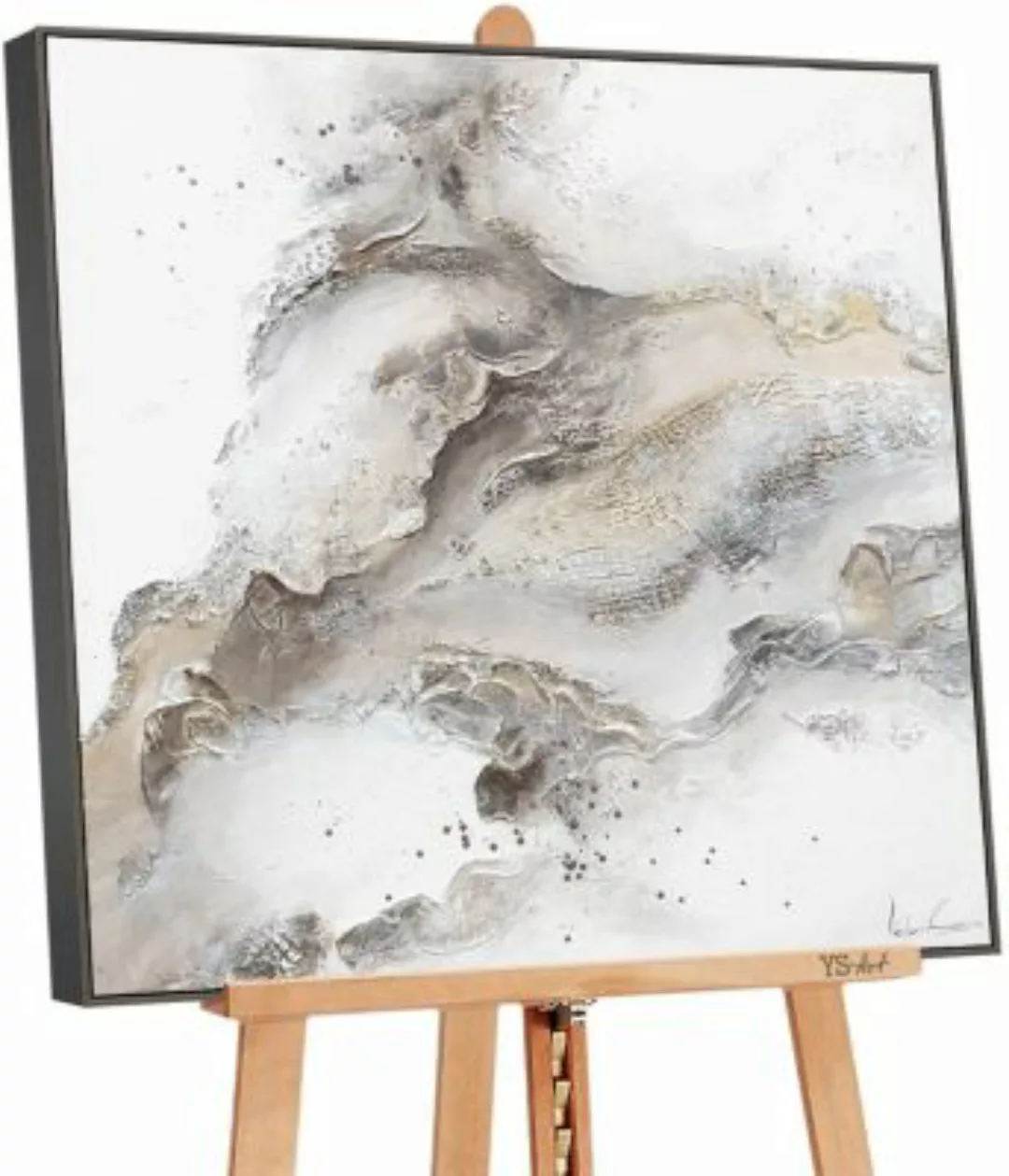 YS-Art™ "Gemälde Acryl ""Erschaffung"" handgemalt auf Leinwand" weiß Gr. 10 günstig online kaufen