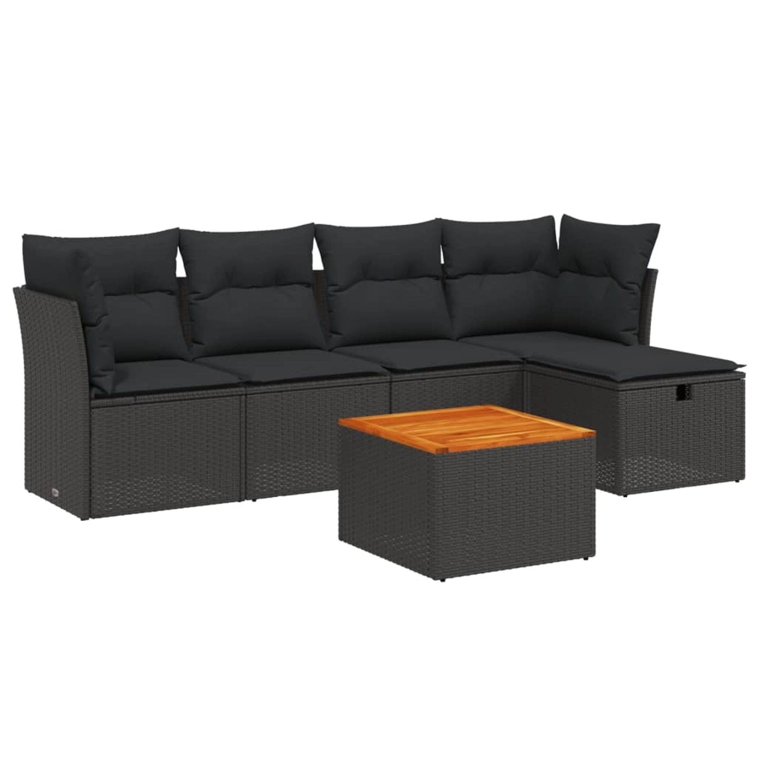 vidaXL 6-tlg Garten-Sofagarnitur mit Kissen Schwarz Poly Rattan Modell 164 günstig online kaufen