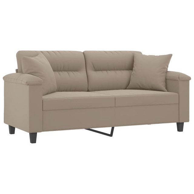 vidaXL Sofa 2-Sitzer-Sofa mit Kissen Taupe 140 cm Mikrofasergewebe günstig online kaufen