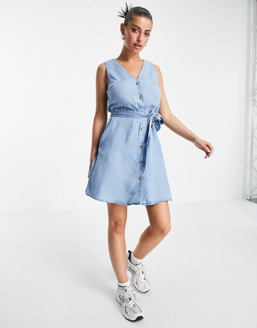Vero Moda Viviana Kurzes Kleid L Light Blue Denim günstig online kaufen