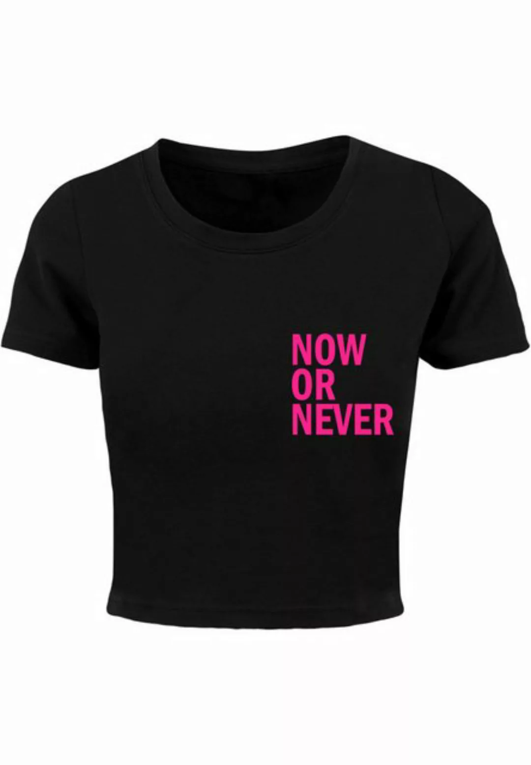 Merchcode T-Shirt Merchcode Damen Ladies Now Or Never Cropped Tee (1-tlg) günstig online kaufen