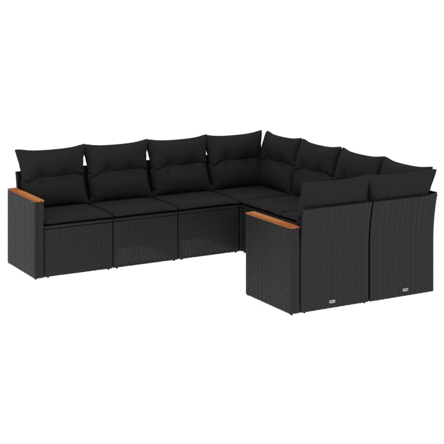 vidaXL 8-Tlg Garten-Sofagarnitur mit Kissen Schwarz Poly Rattan 3258954 günstig online kaufen