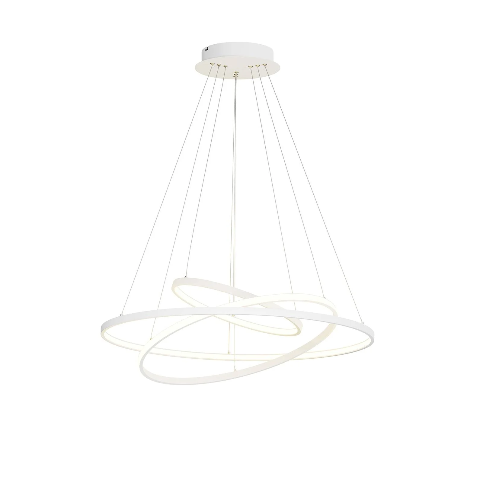 LED-Pendellampe Ezana aus drei Ringen, weiß günstig online kaufen