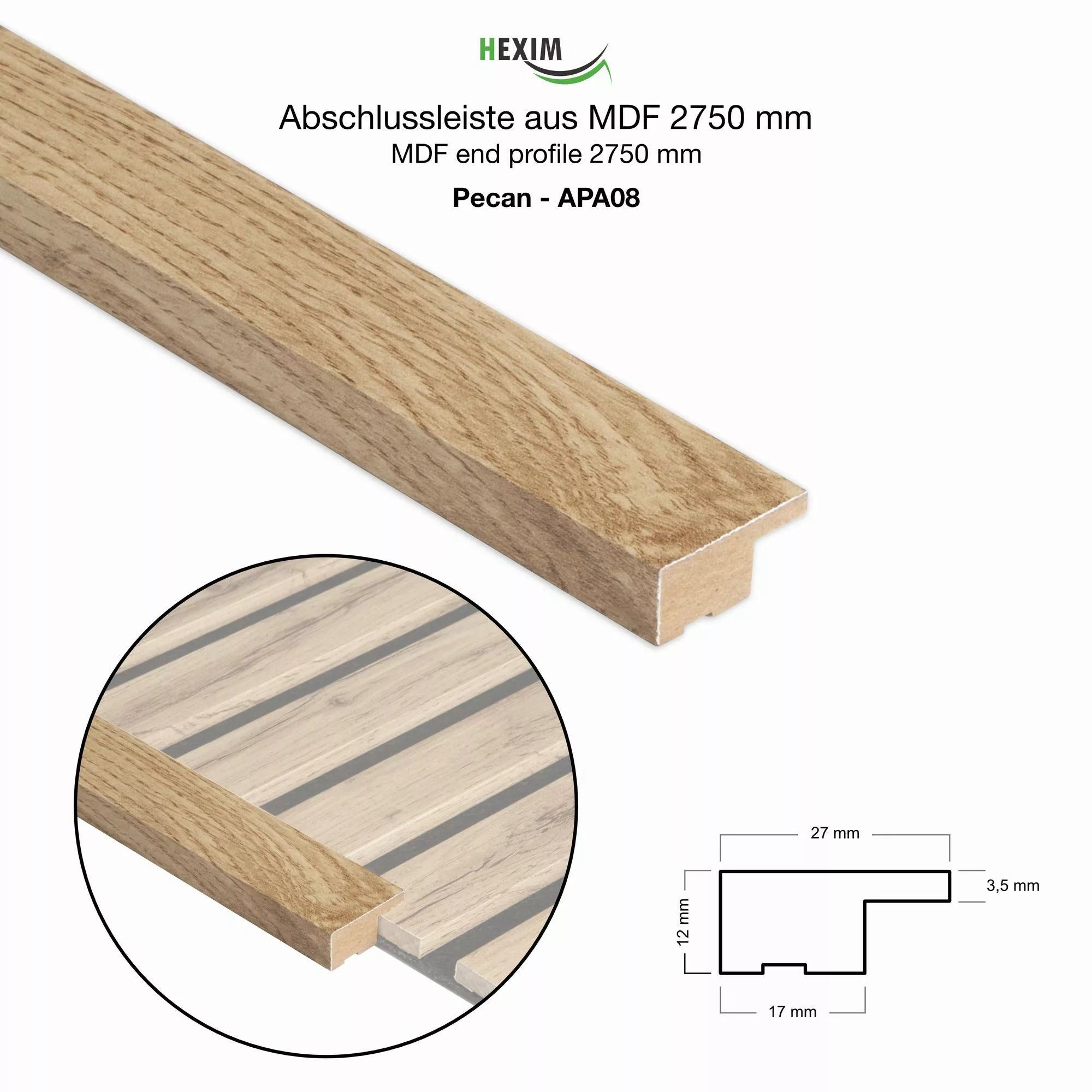 Hexim Wanddekoobjekt APA08 (Abschlussleiste 275x2,7cm passend günstig online kaufen