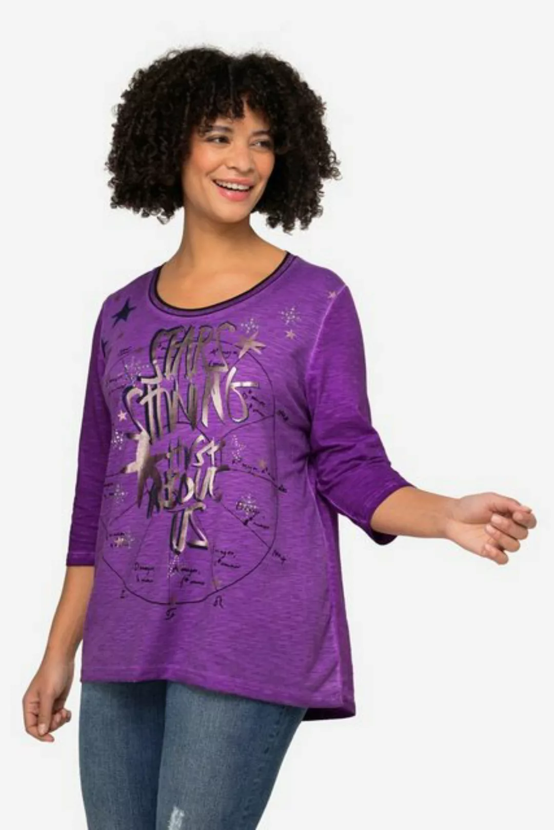 Angel of Style Rundhalsshirt T-Shirt oversized Metallic-Stern Rundhals günstig online kaufen