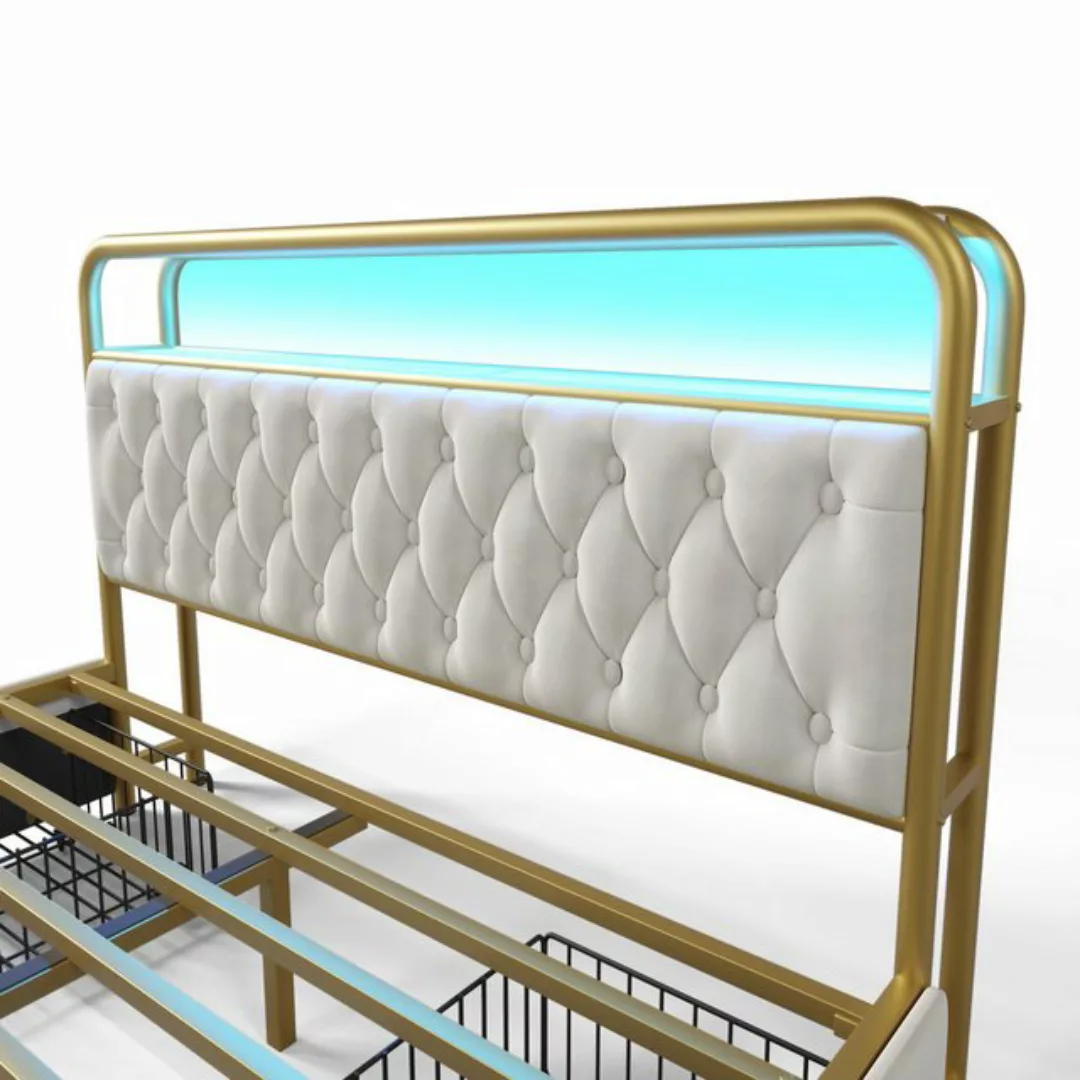 OKWISH Polsterbett Metallbett Stauraumbett (Doppelbett, 180×200CM, mit Bett günstig online kaufen