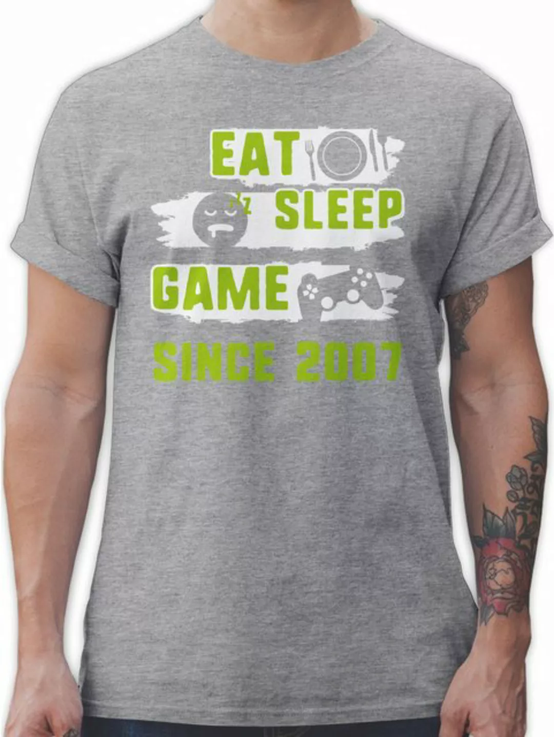 Shirtracer T-Shirt Eat Sleep Game Since 2007 Achtzehn 18. Geburtstag günstig online kaufen