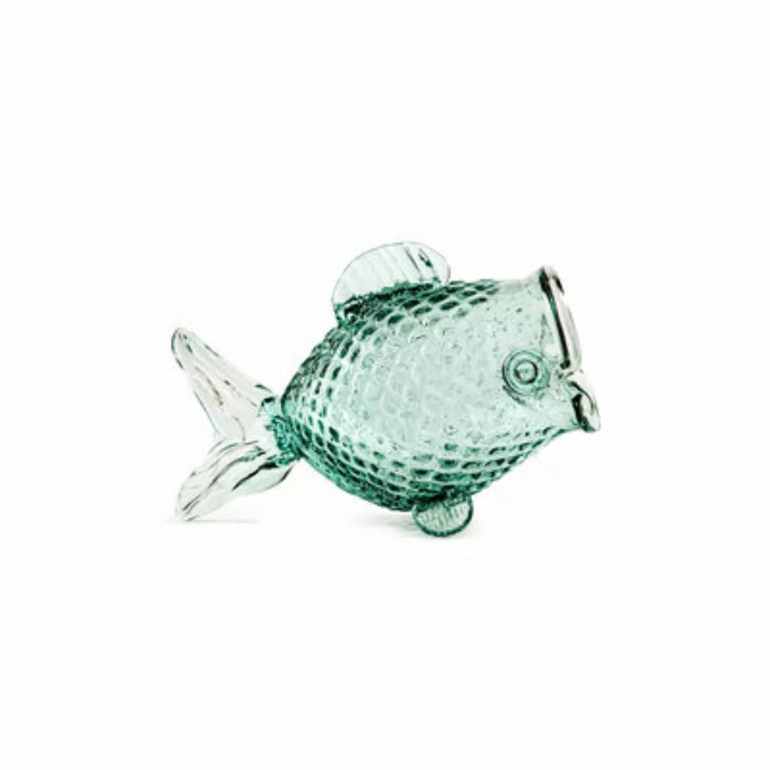 Topf Fish Fat glas grün / Recycling-Glas - Handgefertigt / L 38 x H 24 cm - günstig online kaufen