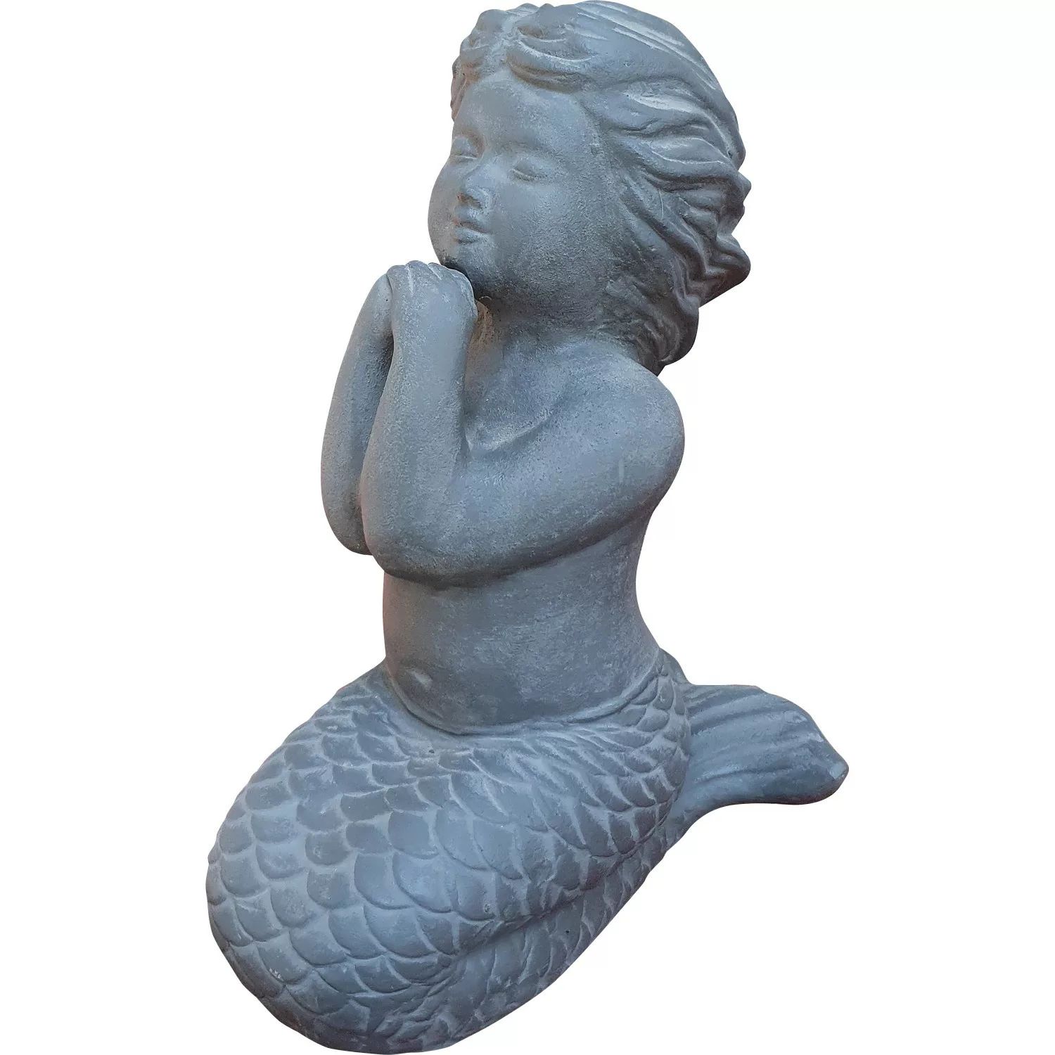 Deko-Figur Meerjungfrau aus Terrakotta 29 cm x 18 cm x 41,5 cm Grau günstig online kaufen