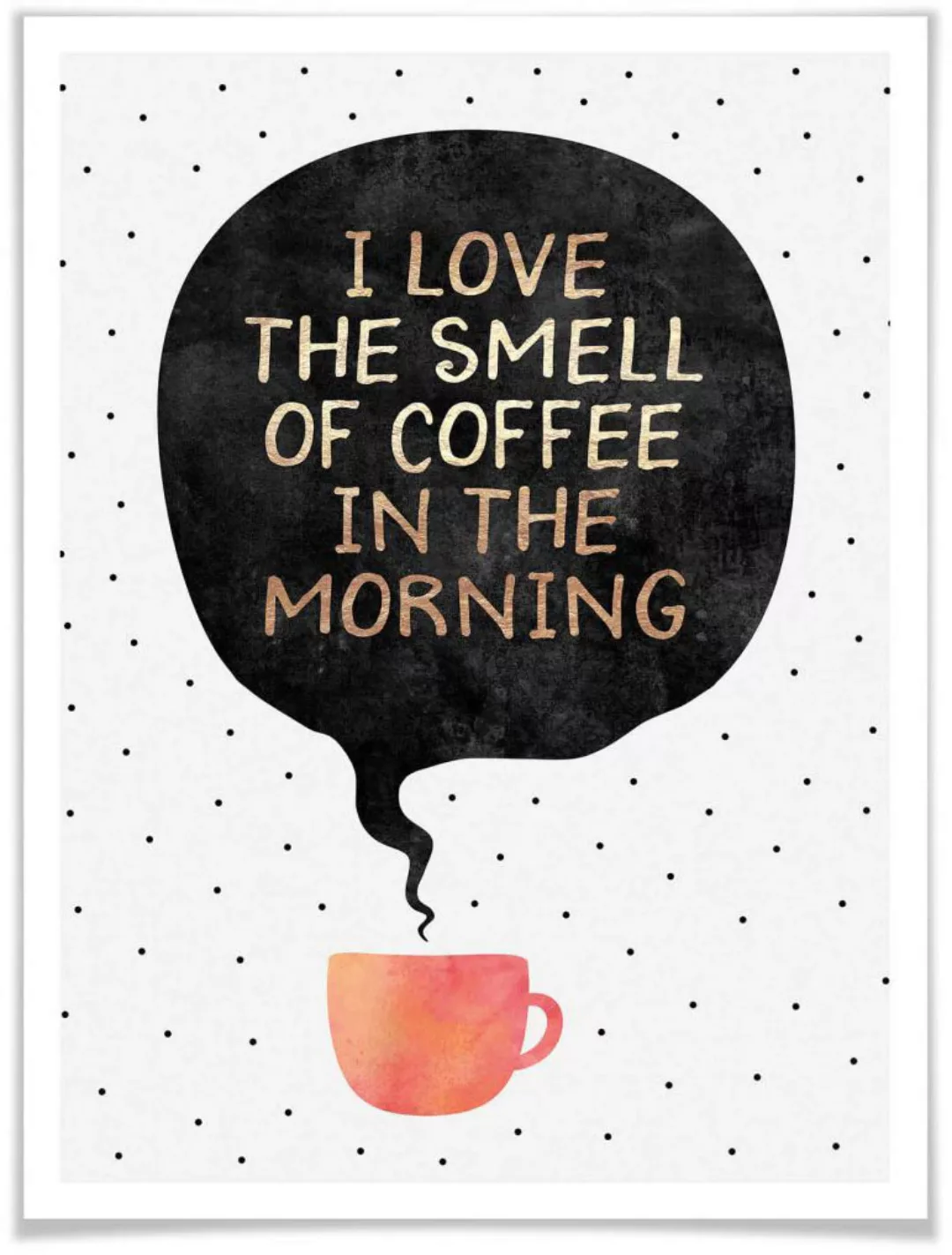 Wall-Art Poster "smell of coffee", Schriftzug, (1 St.), Poster ohne Bilderr günstig online kaufen