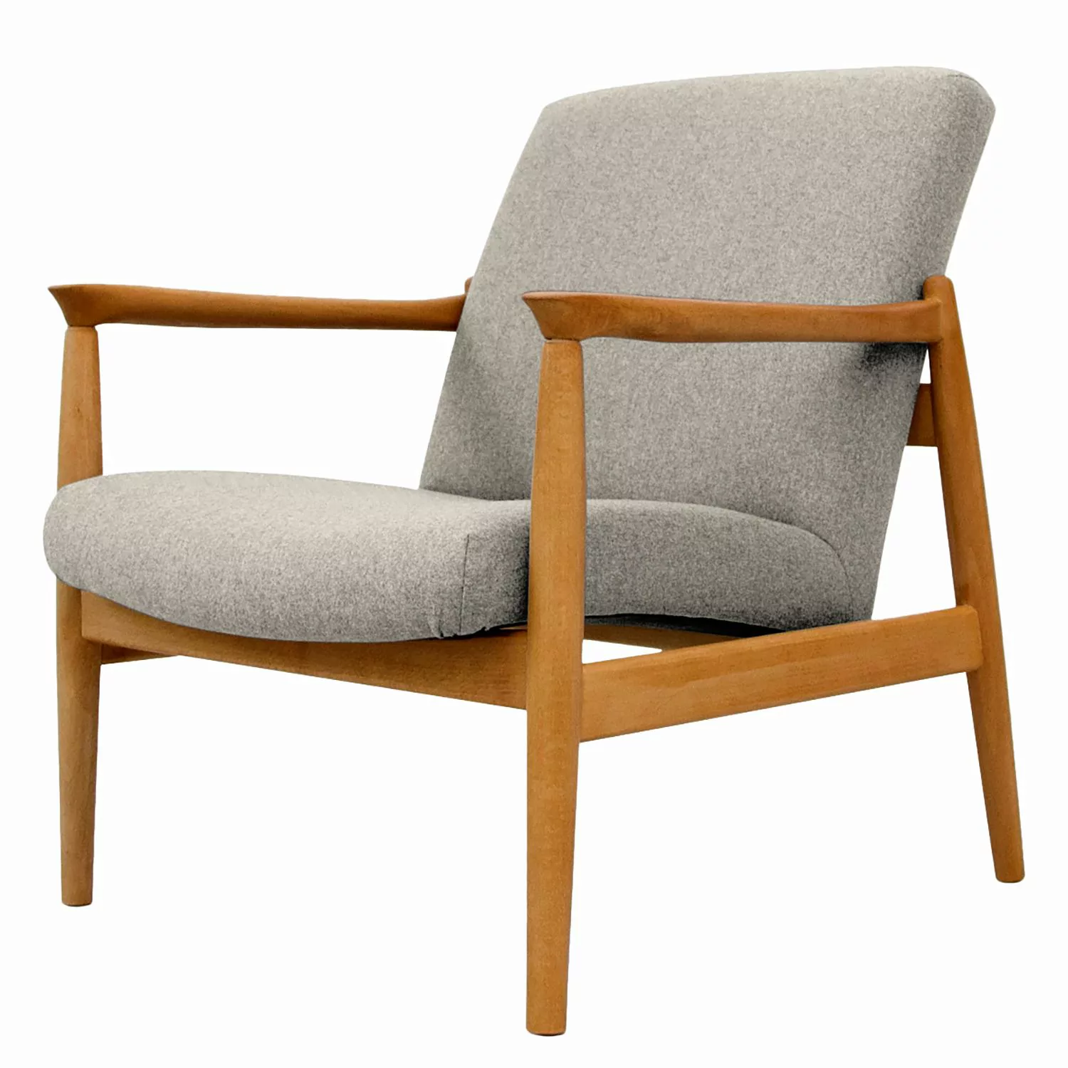 home24 Studio Copenhagen Sessel Froid Hellgrau Filz 63x75x72 cm (BxHxT) günstig online kaufen