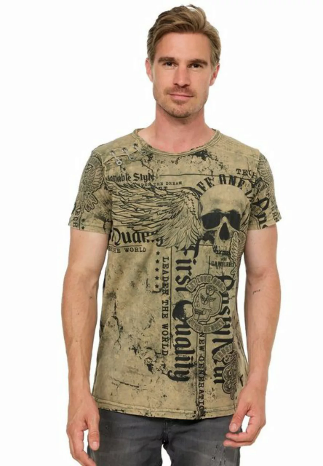 Rusty Neal T-Shirt Rusty Neal mit Allover-Print günstig online kaufen