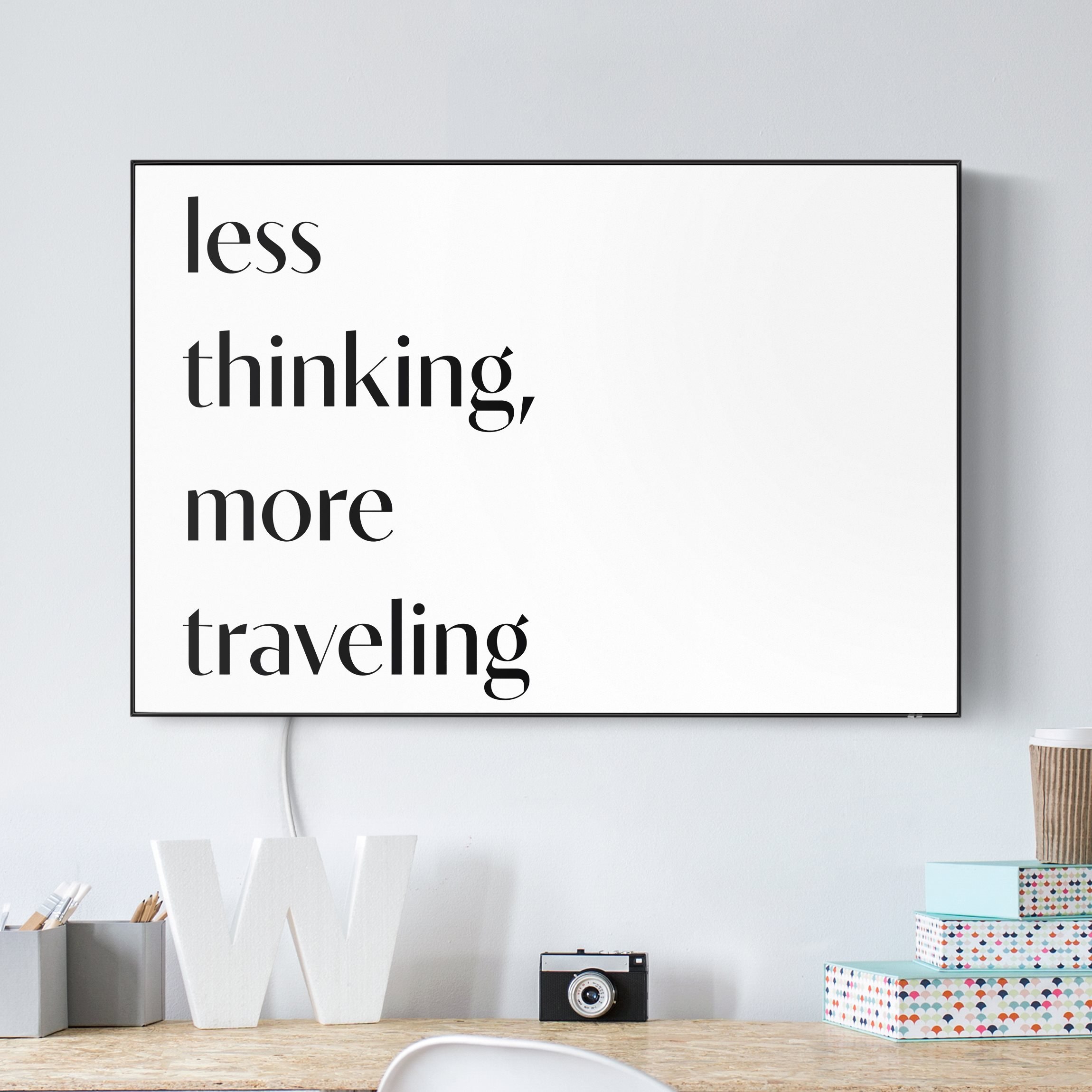 LED-Wechselbild less thinking, more traveling günstig online kaufen