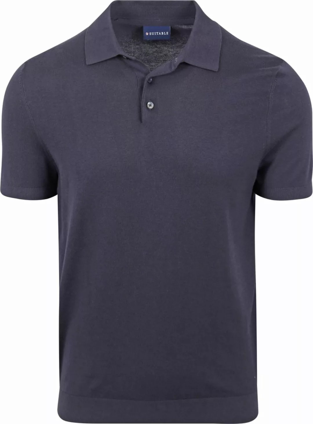 Suitable Knitted Poloshirt Navy - Größe XL günstig online kaufen
