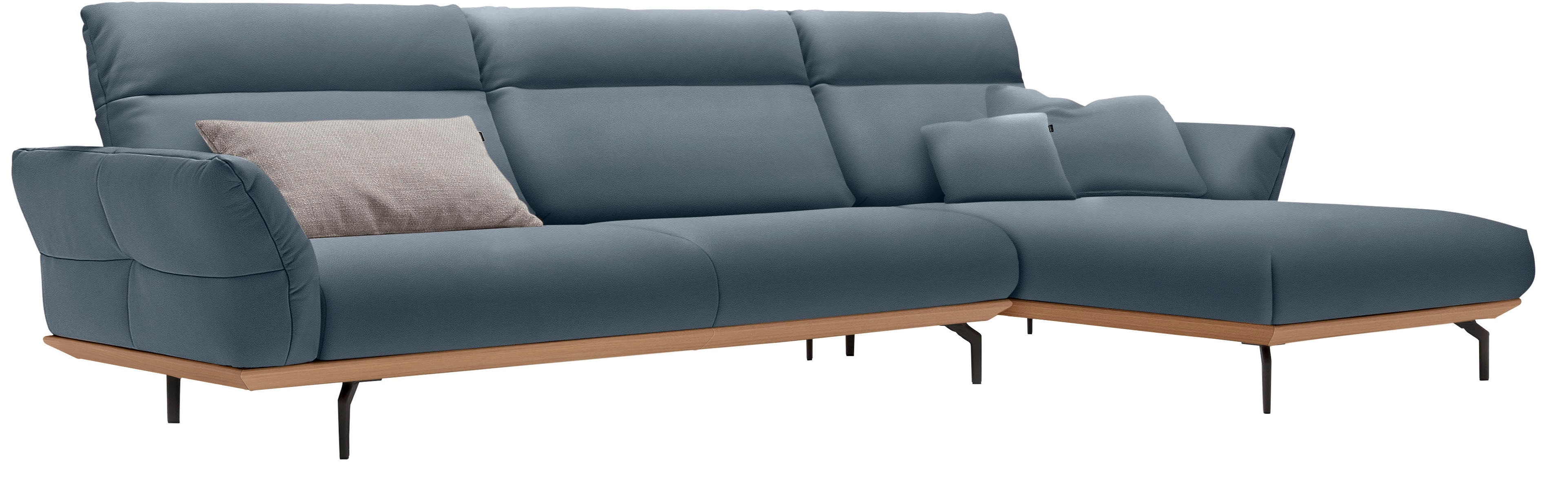 Creation BY ROLF BENZ Ecksofa "CR.460", Sockel in Eiche, Winkelfüße in Umbr günstig online kaufen