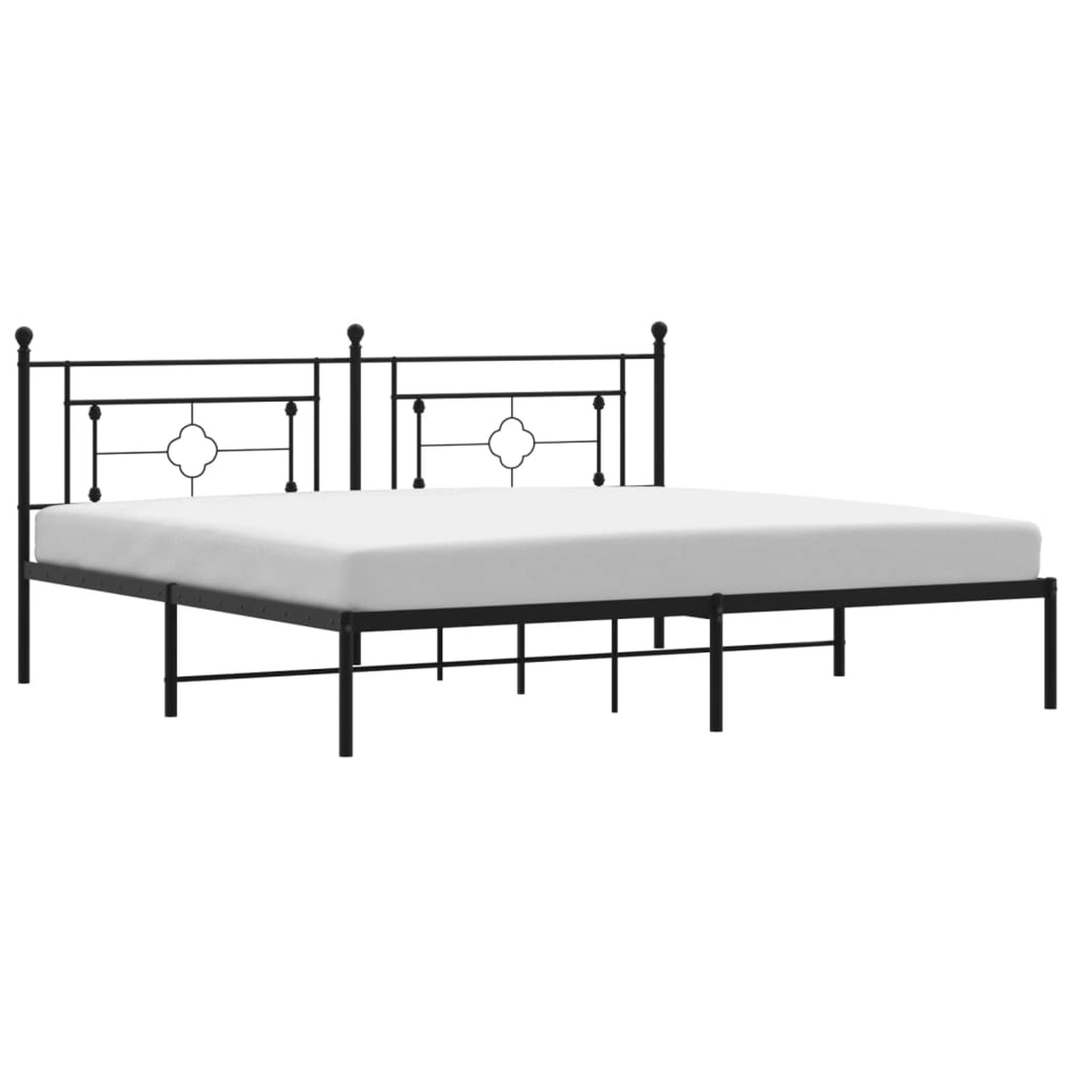 vidaXL Bettgestell mit Kopfteil Metall Schwarz 193x203 cm Modell 171930309 günstig online kaufen