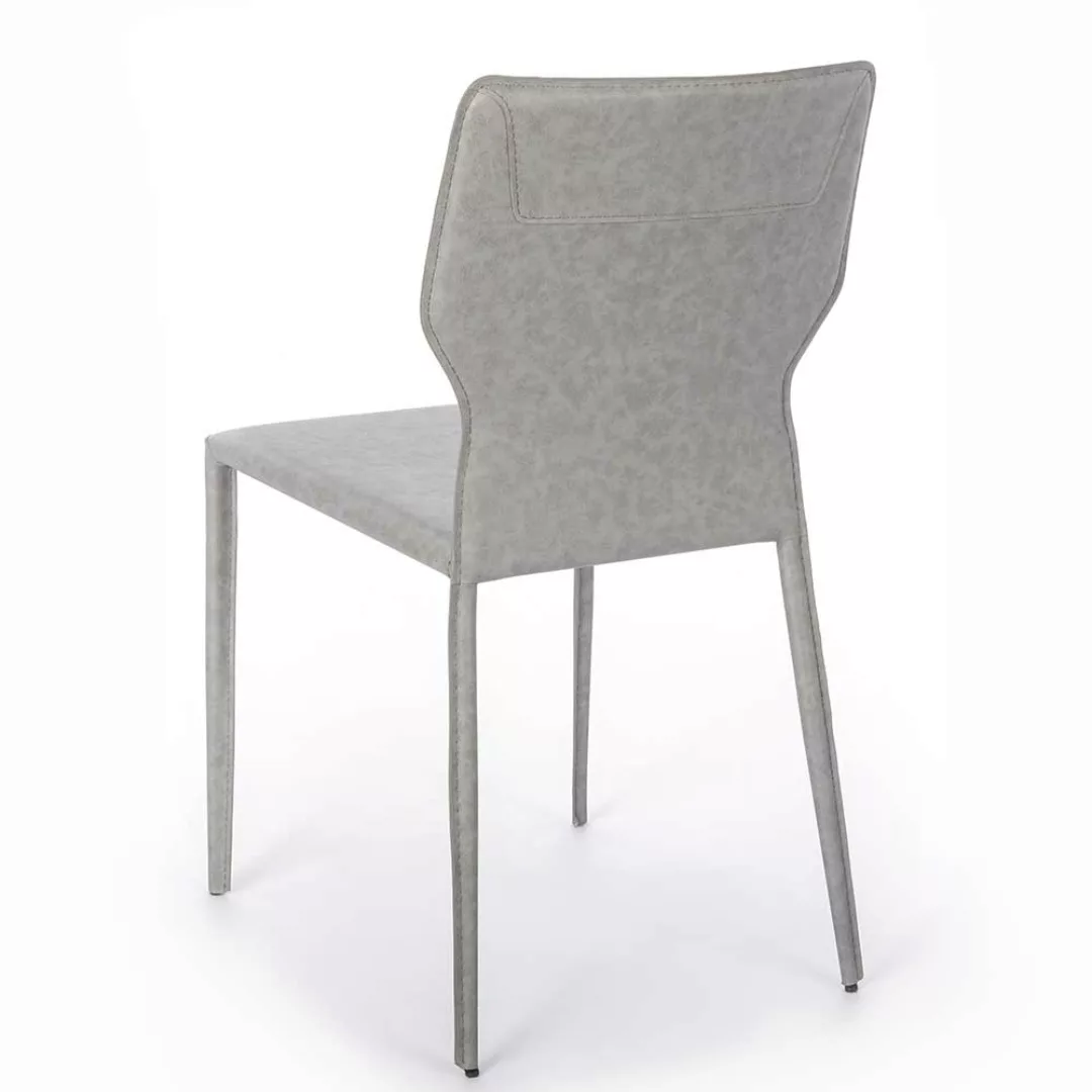 Stühle in Hellgrau Kunstleder Metallgestell (2er Set) günstig online kaufen