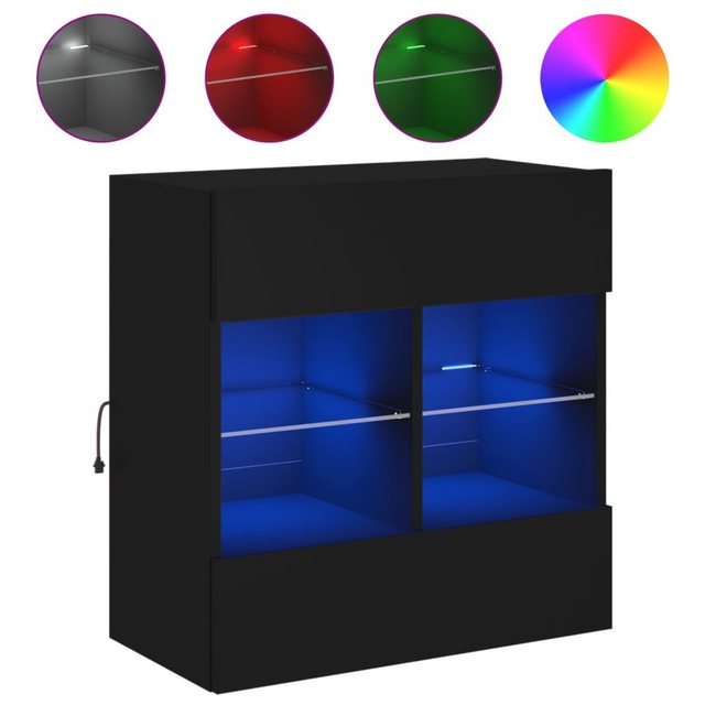 vidaXL TV-Schrank TV-Wandschrank mit LED-Leuchten Schwarz 58,5x30x60,5 cm günstig online kaufen