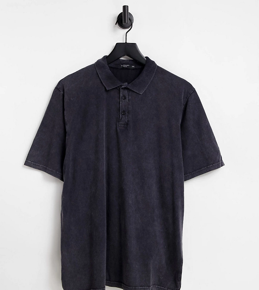 Bolongaro Trevor Plus – Verwaschenes Polohemd aus Jersey-Schwarz günstig online kaufen