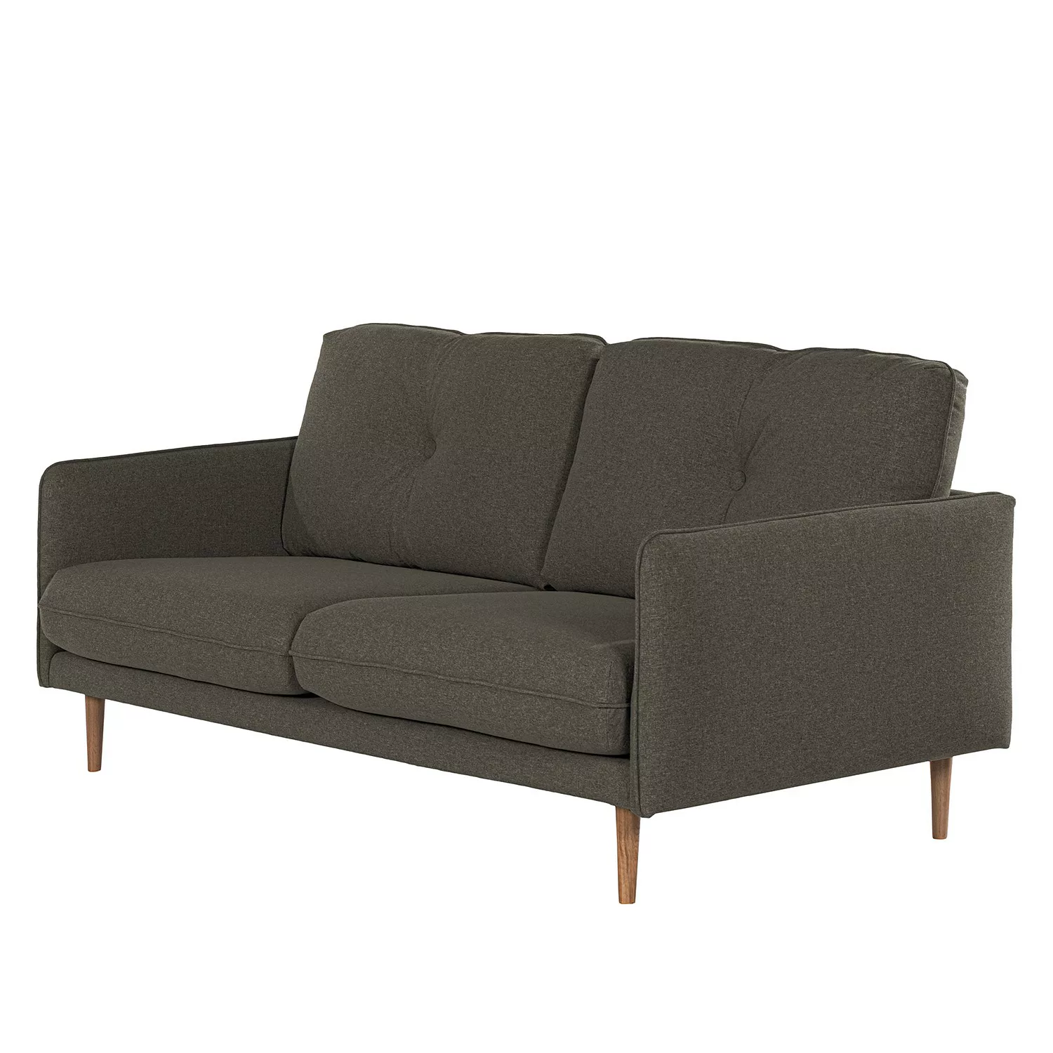 home24 Norrwood Sofa Pigna I 3-Sitzer Dunkelgrau Webstoff 208x86x94 cm günstig online kaufen