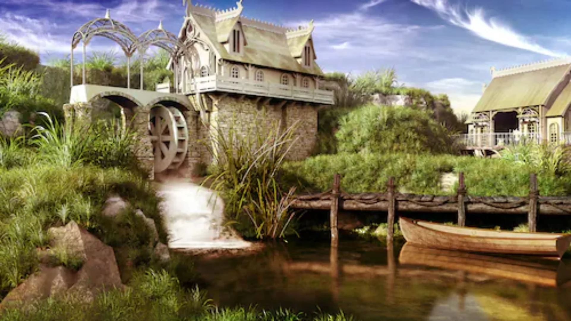 Papermoon Fototapete »Märchenhafte Wassermühle« günstig online kaufen