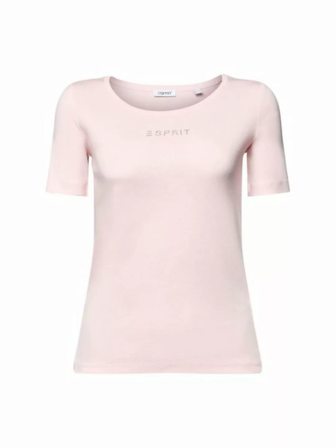 Esprit T-Shirt Top mit Strass-Logo (1-tlg) günstig online kaufen