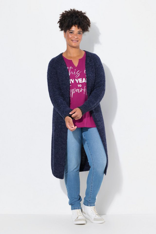 Janet & Joyce Strickjacke Long-Strickjacke offene Form Grobstrick günstig online kaufen