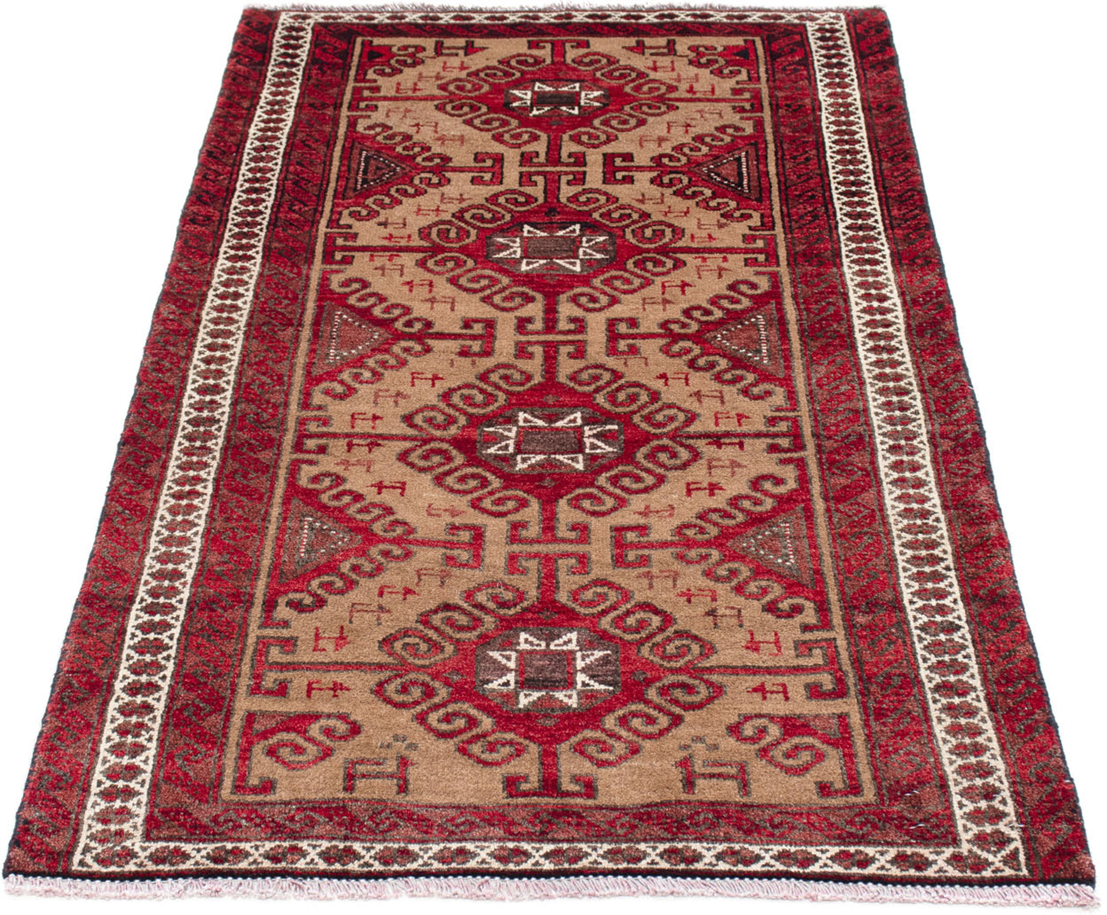 morgenland Orientteppich »Belutsch - 140 x 76 cm - rot«, rechteckig, Wohnzi günstig online kaufen