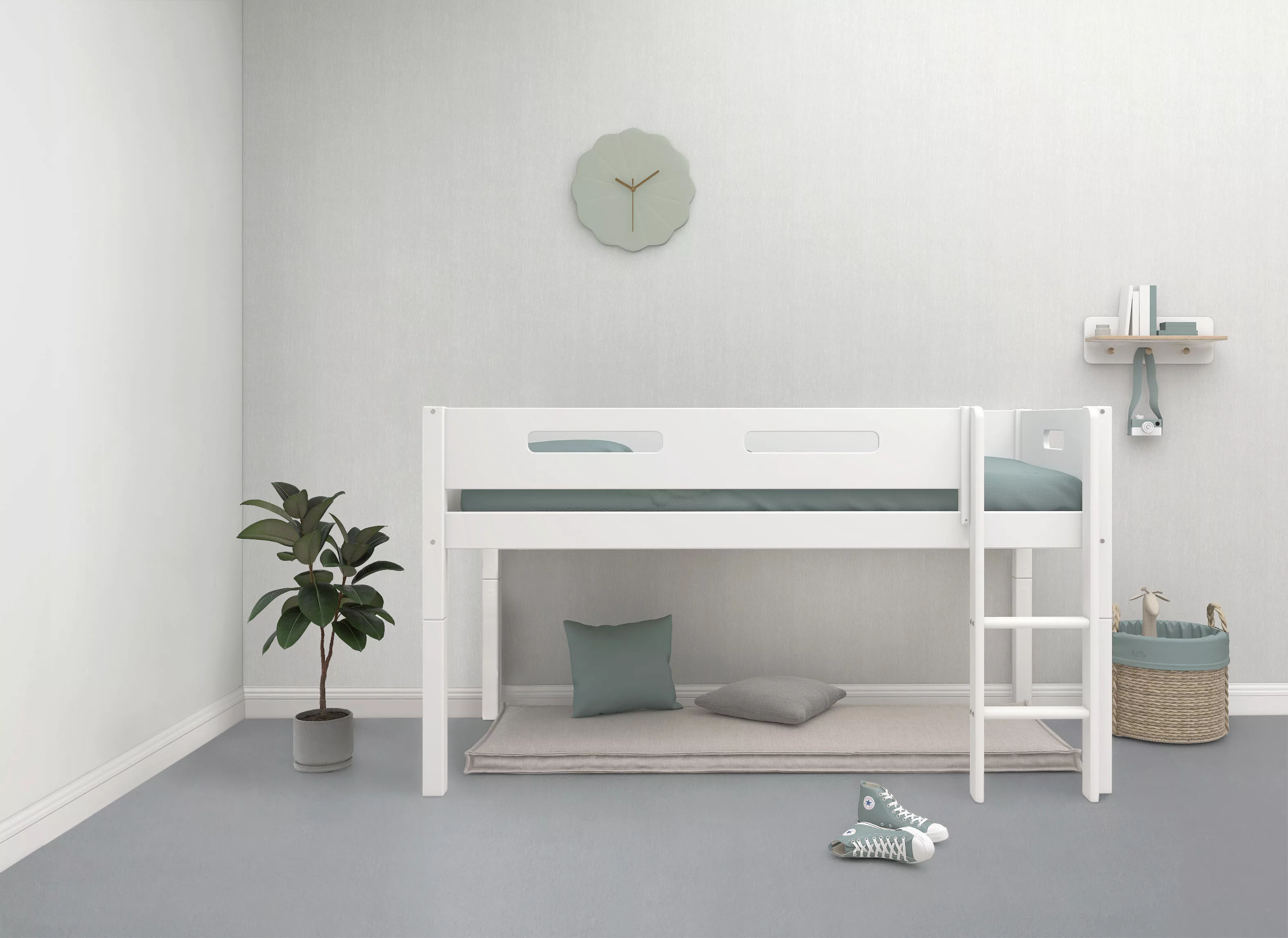 Thuka Spielbett »Nordic Kinderbett, Spielbett, Halbhohes Bett,«, (4 tlg.), günstig online kaufen