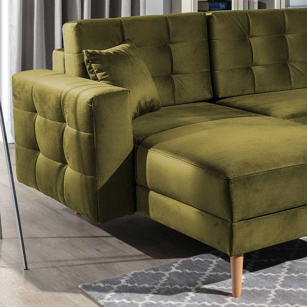 Wohnlandschaft Ecksofa mit Schlaffunktion und Armlehnen günstig online kaufen