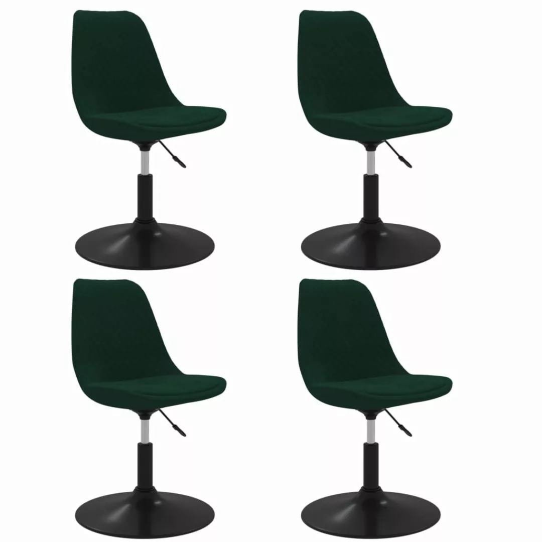 Vidaxl Esszimmerstühle 4 Stk. Drehbar Dunkelgrün Samt günstig online kaufen