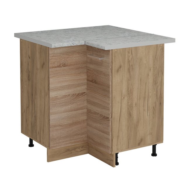 Vicco Eckunterschrank R-Line, Sonoma/Goldkraft Eiche, 75.6 cm AP Marmor günstig online kaufen