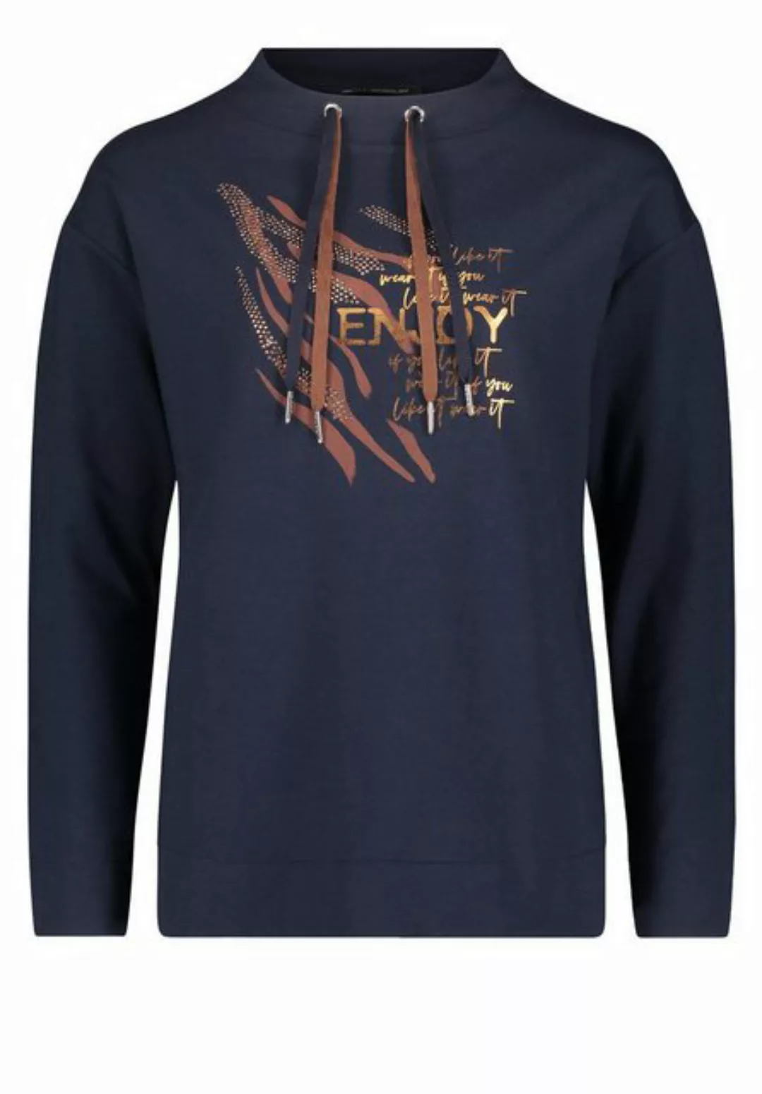 Betty Barclay Sweatshirt Sweat Lang 1/1 Arm, Patch Dark Blue/Brown günstig online kaufen