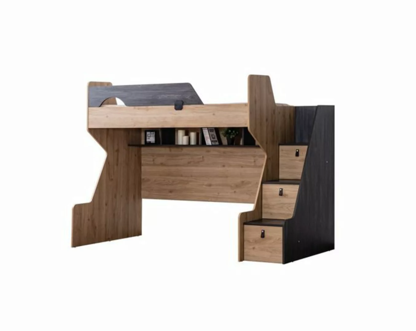 Möbel-Lux Hochbett Aktif mit Regaltrepppe günstig online kaufen