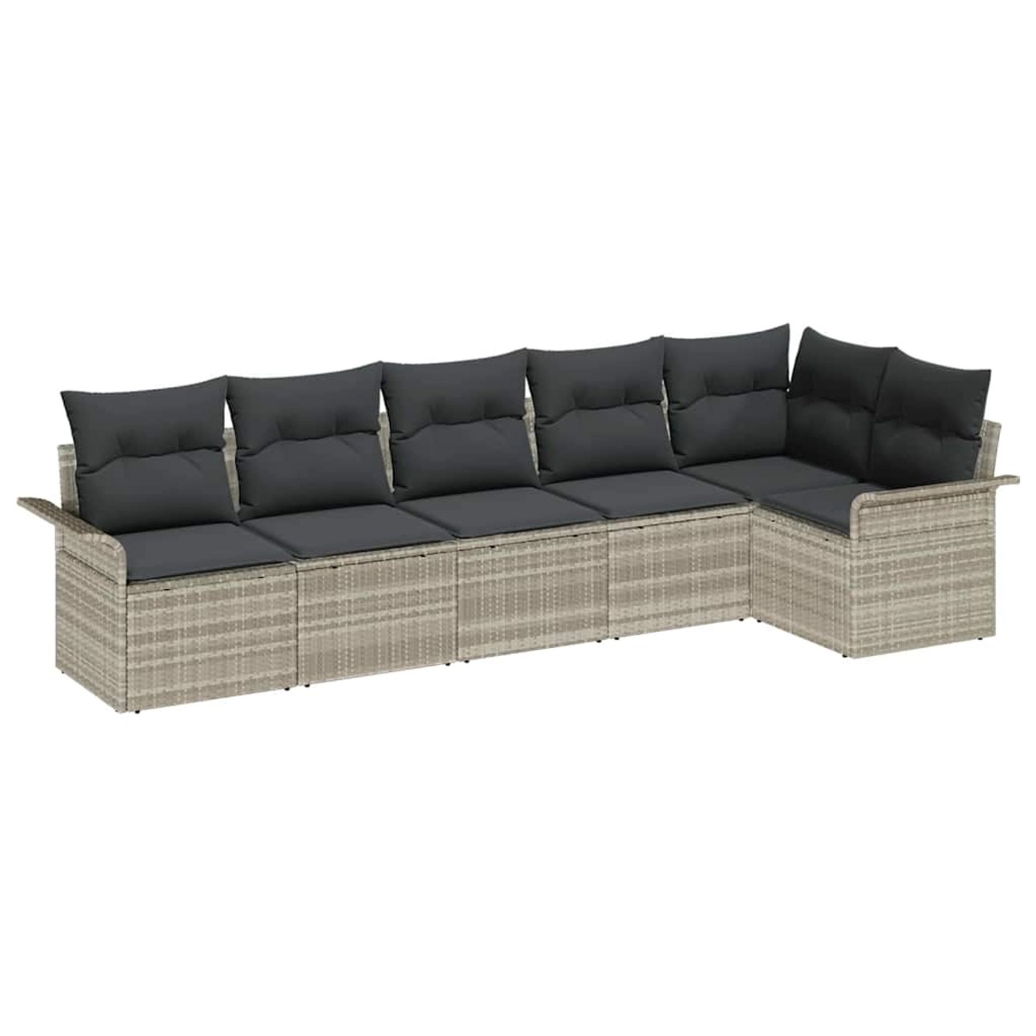 vidaXL 6-Teiliges Garten-Sofa-Set mit Kissen Hellgrau Poly Rattan 3354051 günstig online kaufen