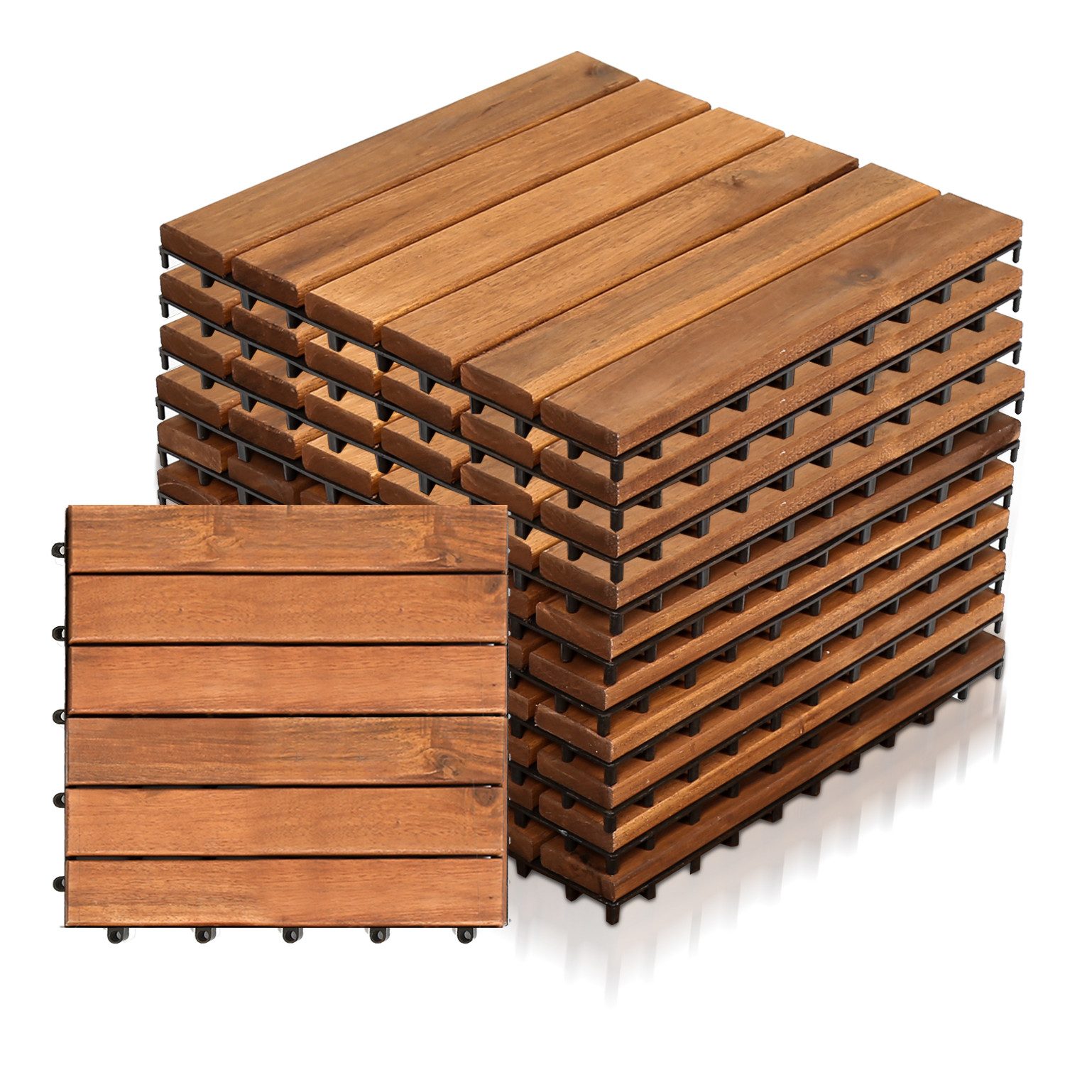 Clanmacy Holzfliesen 1m² oder 5m² Akazienholz günstig online kaufen