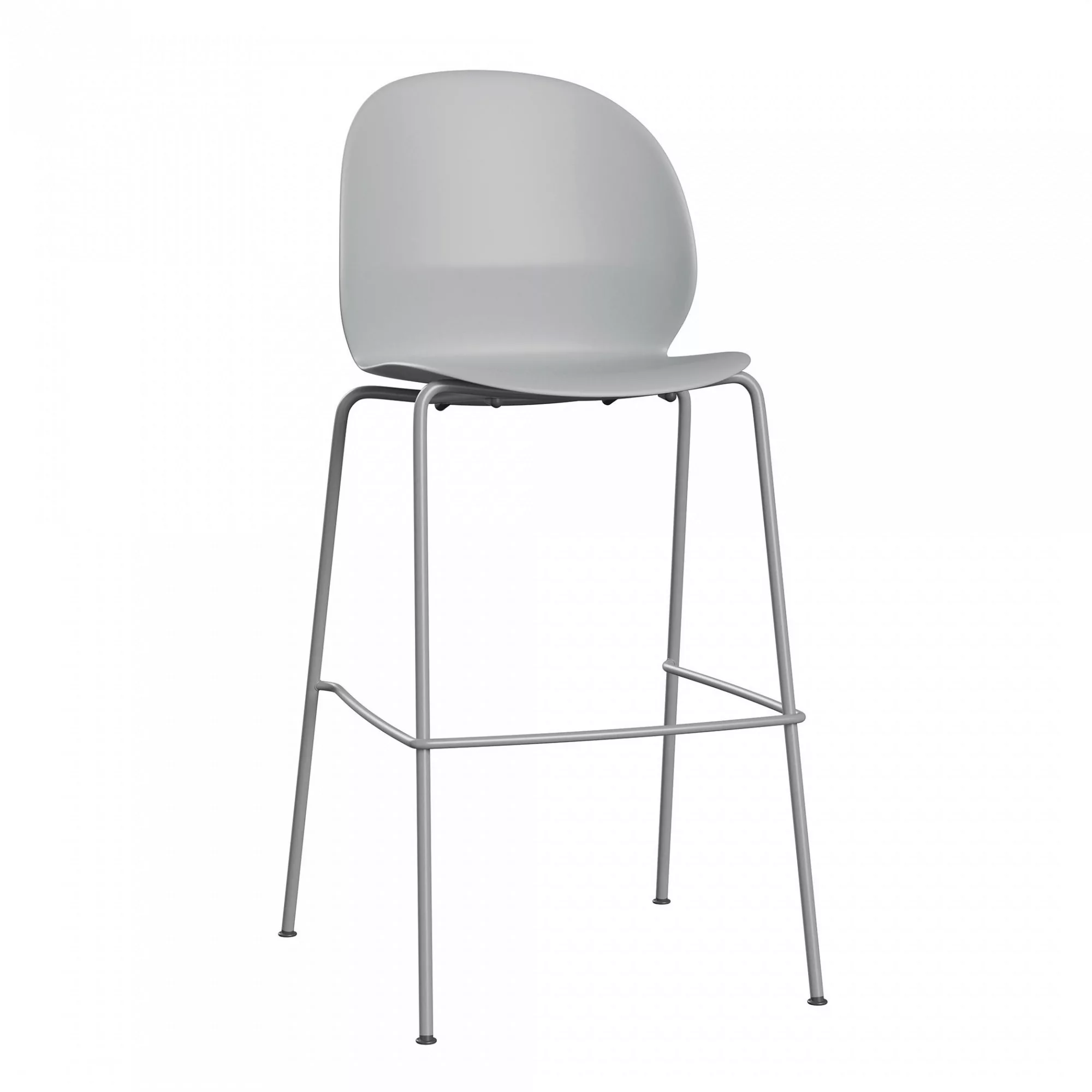 Fritz Hansen - N02™ Recycle Hoher Barhocker 76cm - grau/Sitzschale recycelt günstig online kaufen