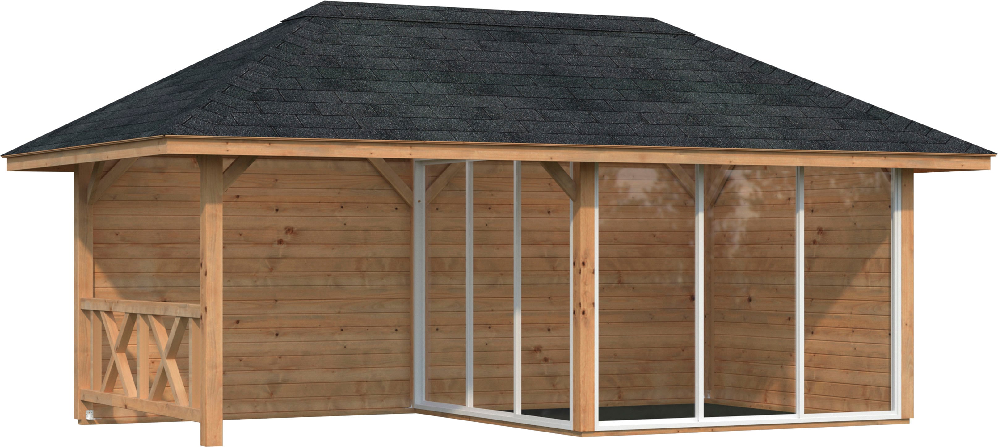 Palmako Holzpavillon "Bianca 16,6 m² Set 4", BxTxH: 588x300x323 cm günstig online kaufen