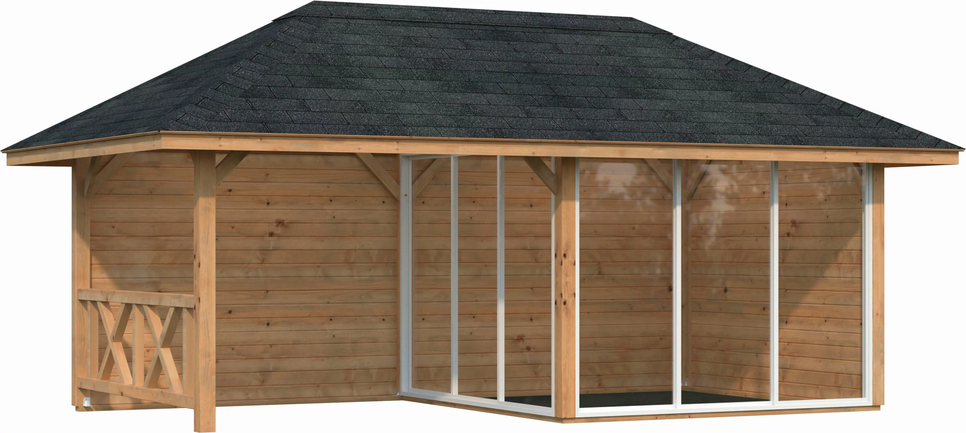 Palmako Holzpavillon "Bianca 16,6 m² Set 4", BxTxH: 588x300x323 cm günstig online kaufen