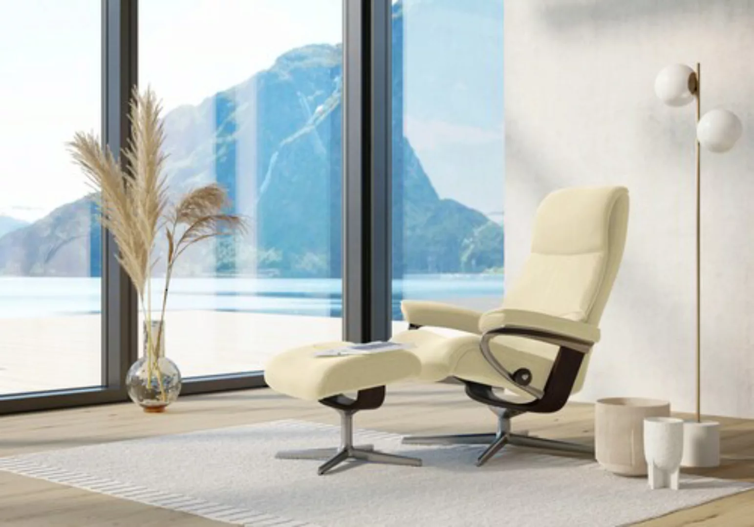 Stressless Fußhocker "View", mit Cross Base, Größe S, M & L, Holzakzent Bra günstig online kaufen