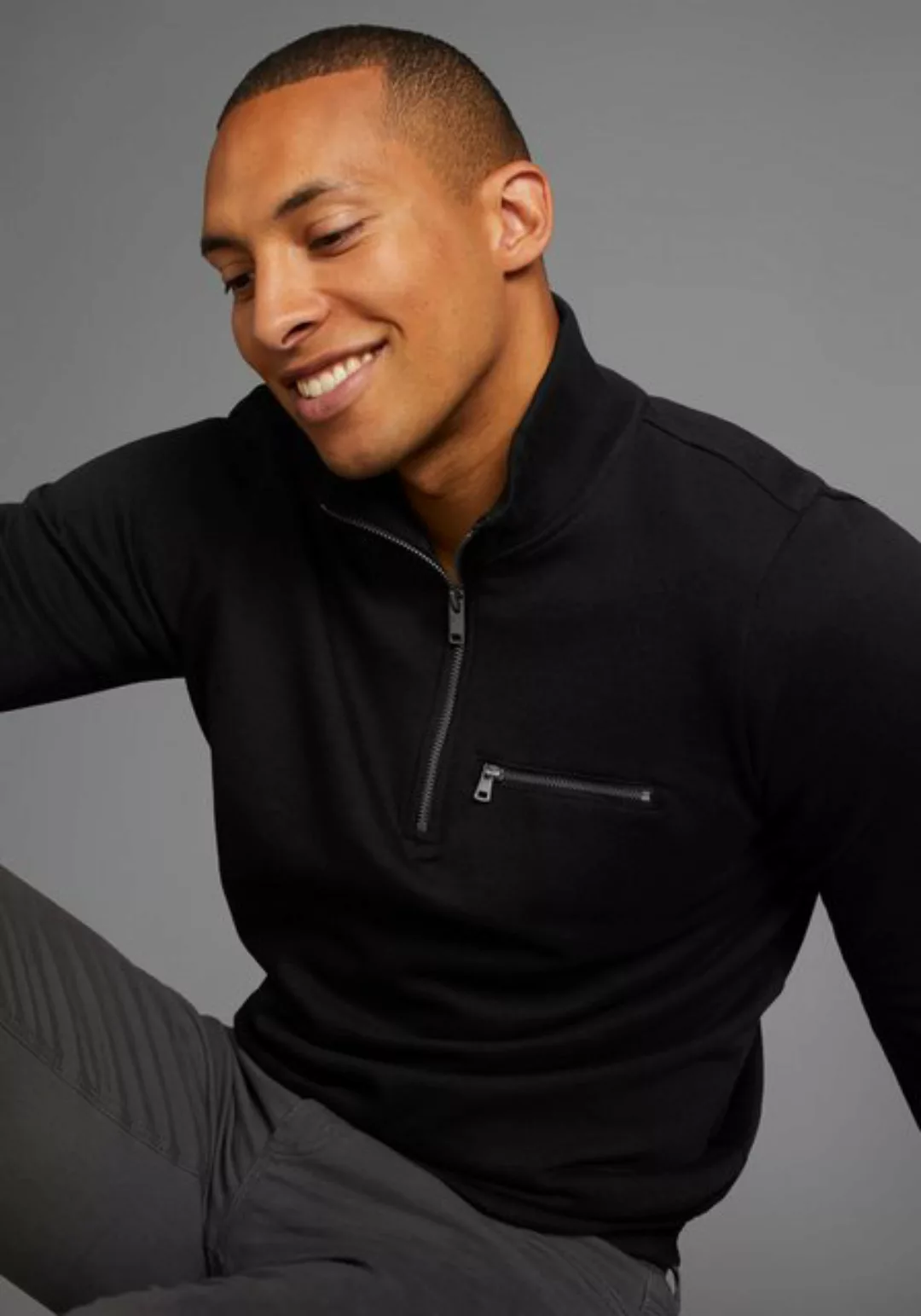 Bruno Banani Sweatshirt mit Troyer Kragen - NEUE KOLLEKTION günstig online kaufen