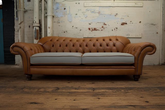 Xlmoebel Sofa Luxuriöses Ledersofa im klassischen Chesterfield Design, Herg günstig online kaufen