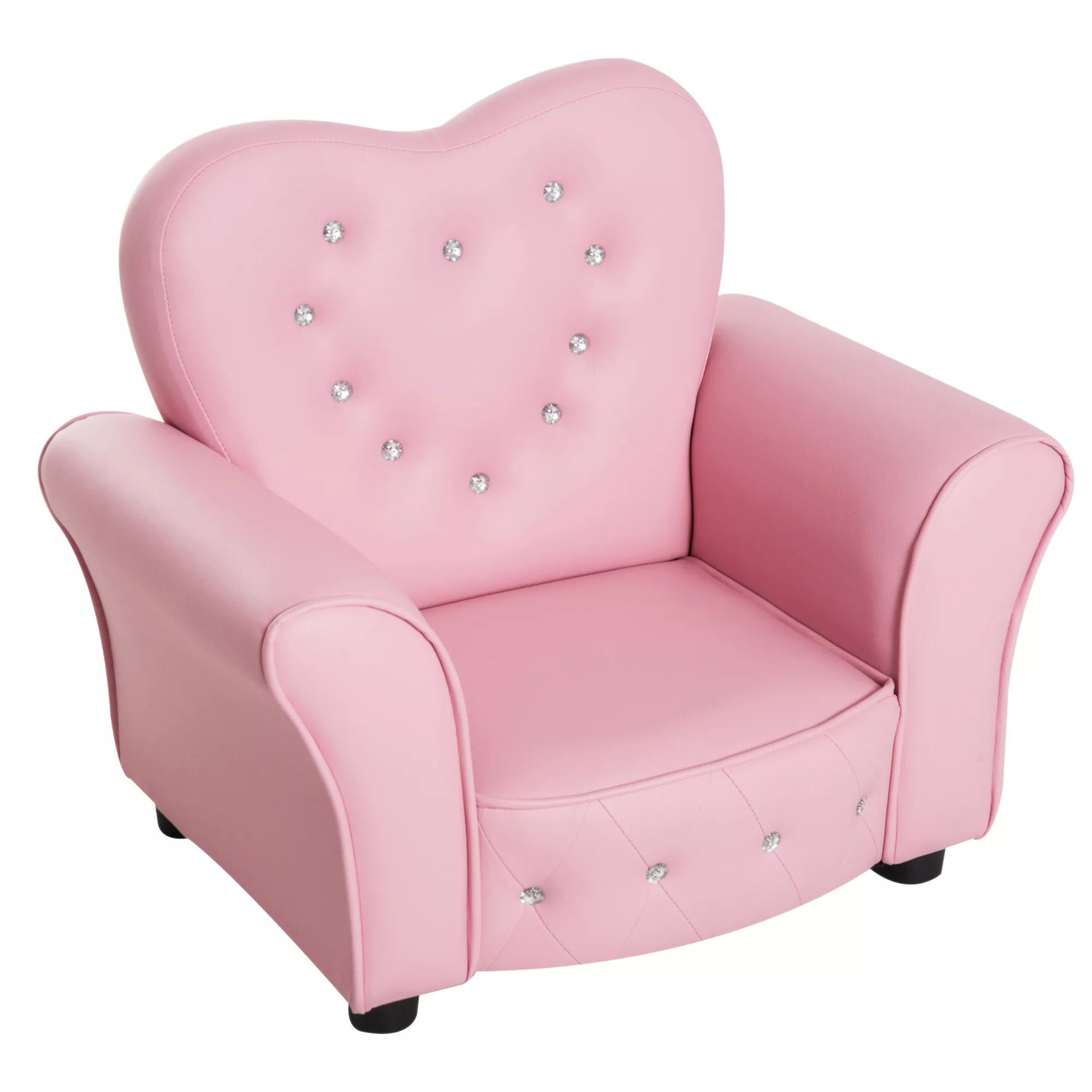 HOMCOM Kindersofa Prinzessin  Herzförmiger Kindersessel in Rosa, Gemütliche günstig online kaufen