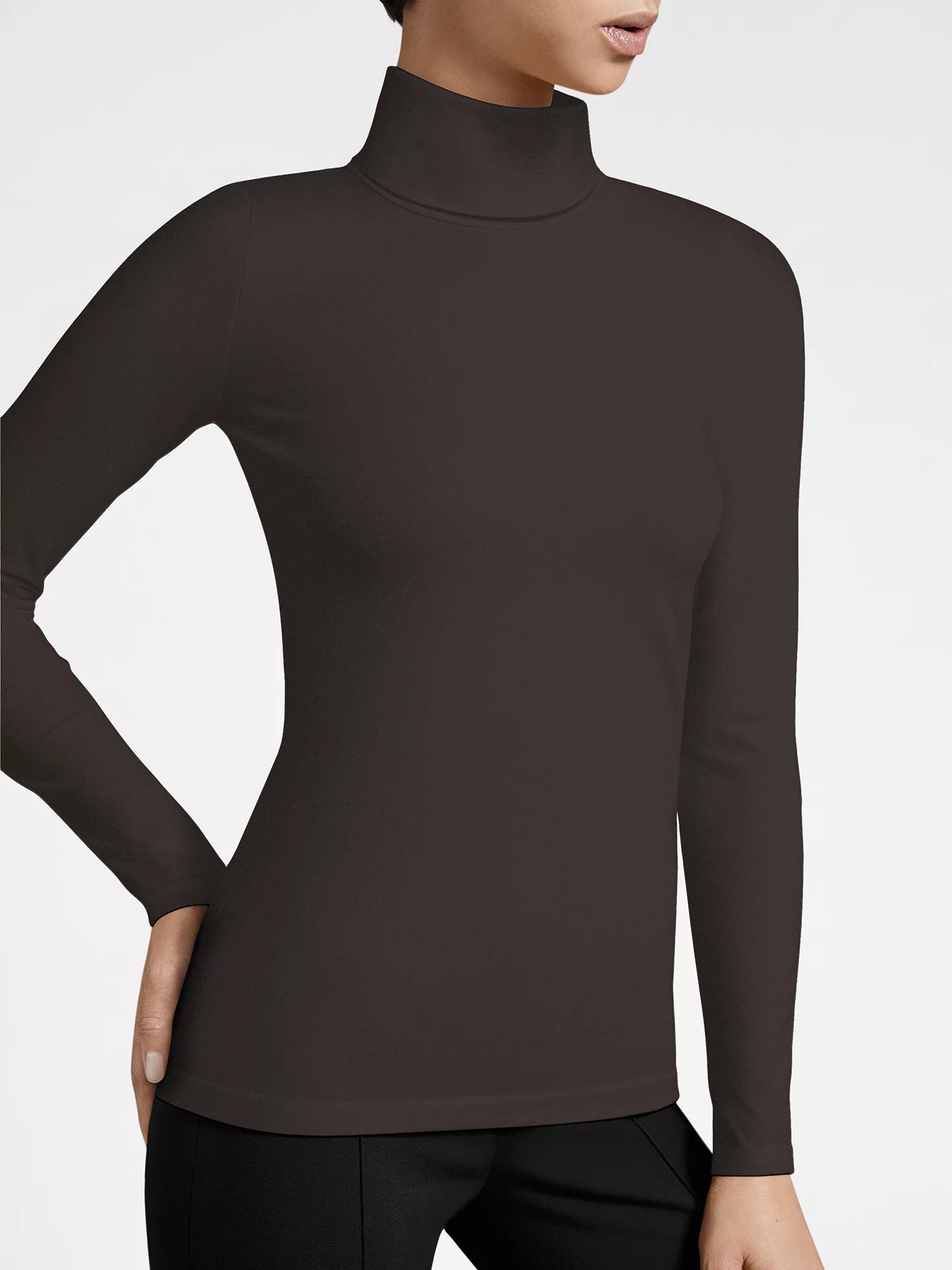 Wolford - Turtleneck Top Long Sleeves, Frau, umber, Größe: M günstig online kaufen