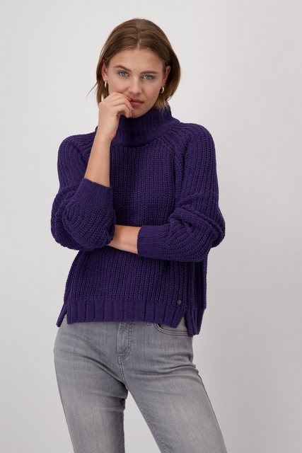 Monari Stehkragenpullover aus Chenille-Garn günstig online kaufen