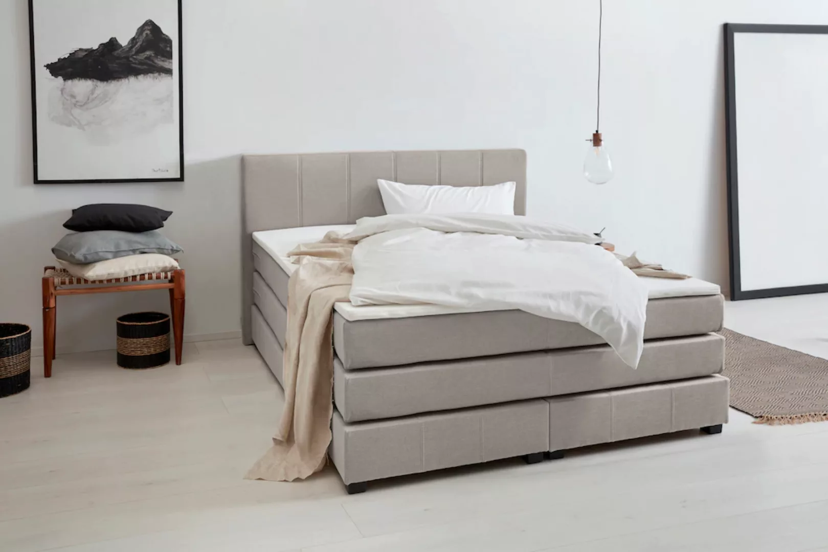 OTTO products Boxspringbett "Peetu", Taschenfederkern-Matratze, in 4 Breite günstig online kaufen