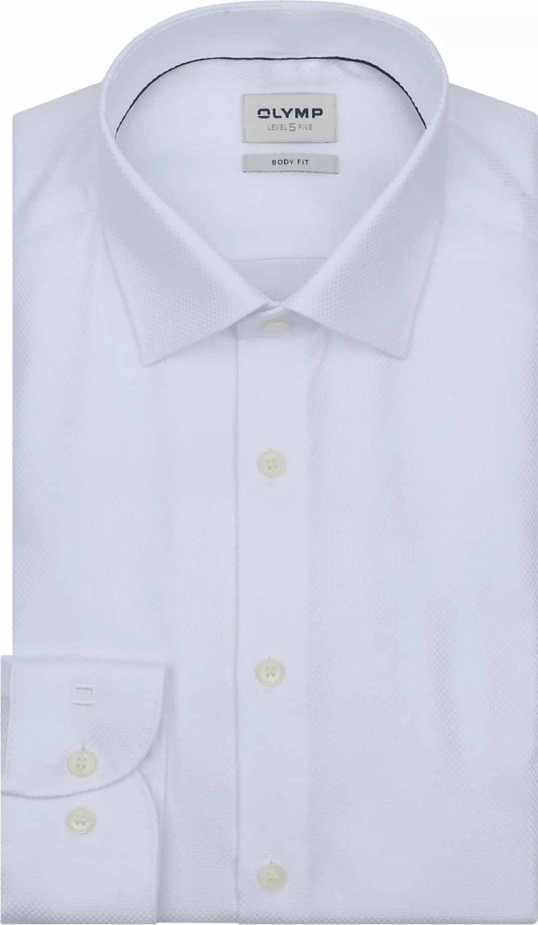 OLYMP Level 5 Dobby Hemd Weiß - Größe 38 günstig online kaufen