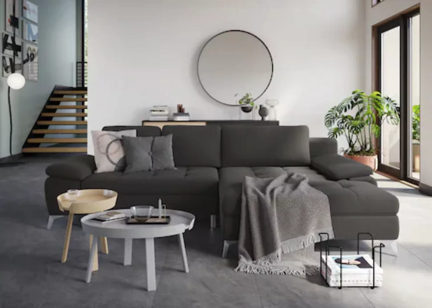 sit&more Ecksofa »Latigo L-Form«, mit Mega-Recamiere, wahlweise mit Bettfun günstig online kaufen