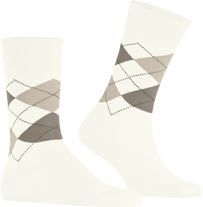 Burlington Manchester Socken Kariert Off White 2041 - Größe 40-46 günstig online kaufen