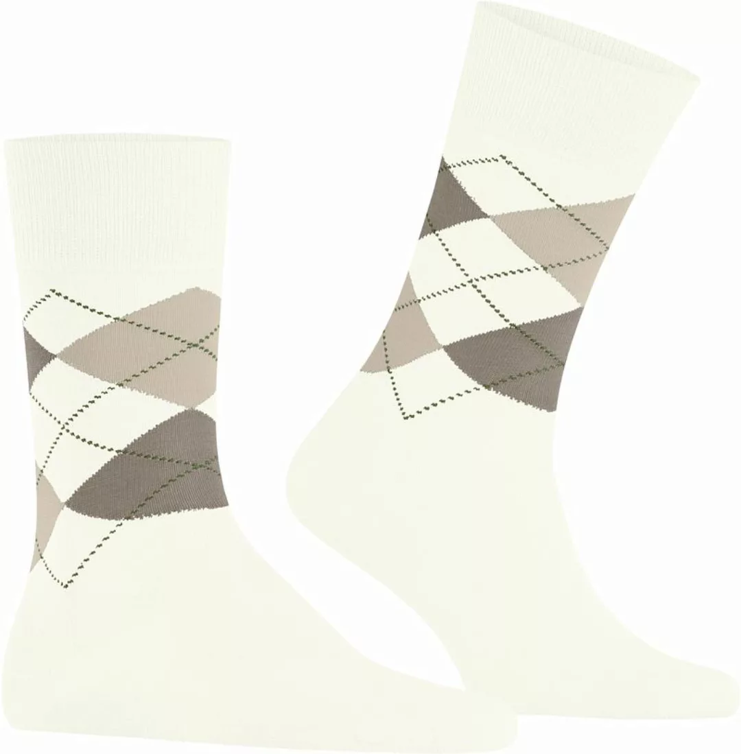 Burlington Manchester Socken Kariert Off White 2041 - Größe 40-46 günstig online kaufen